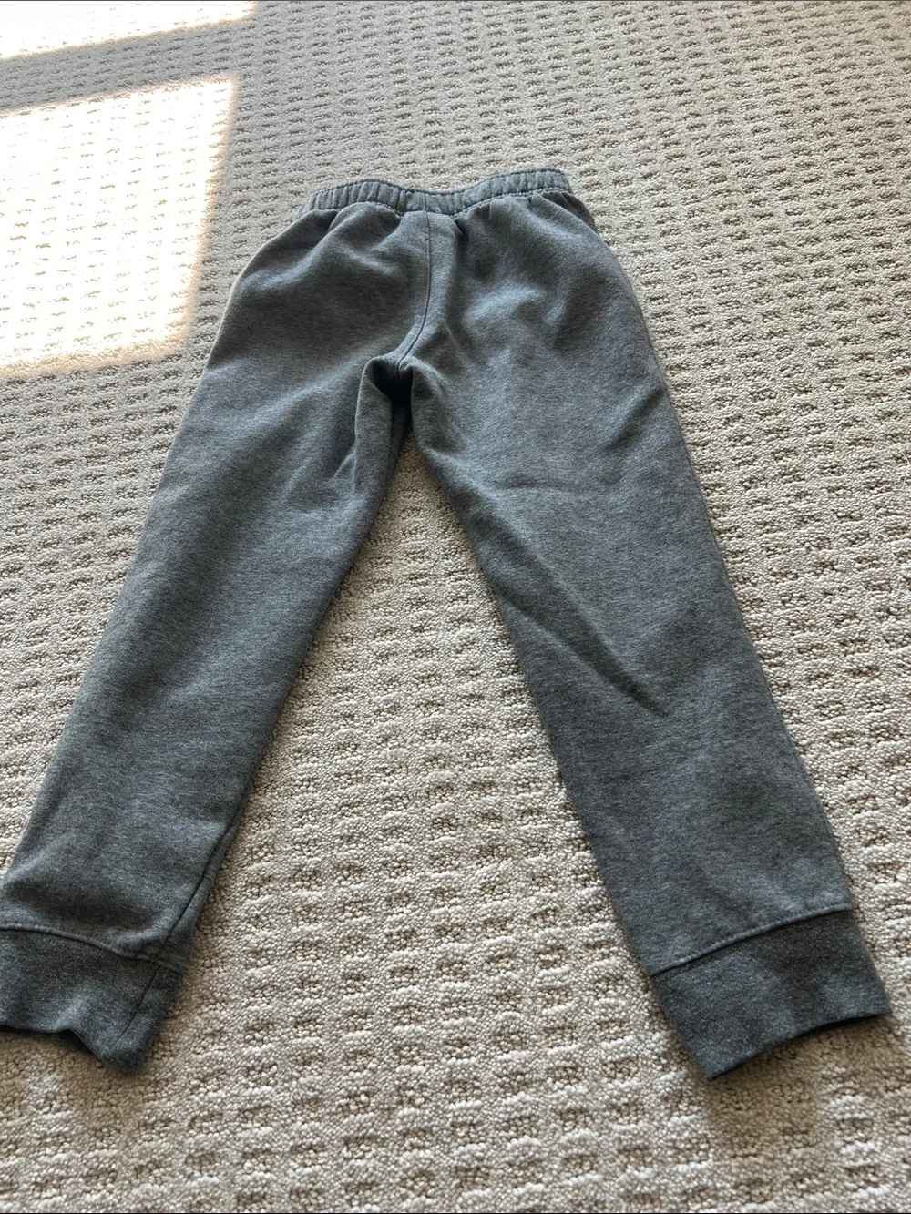 Nike Kids Gray Fleece Joggers with White Logo